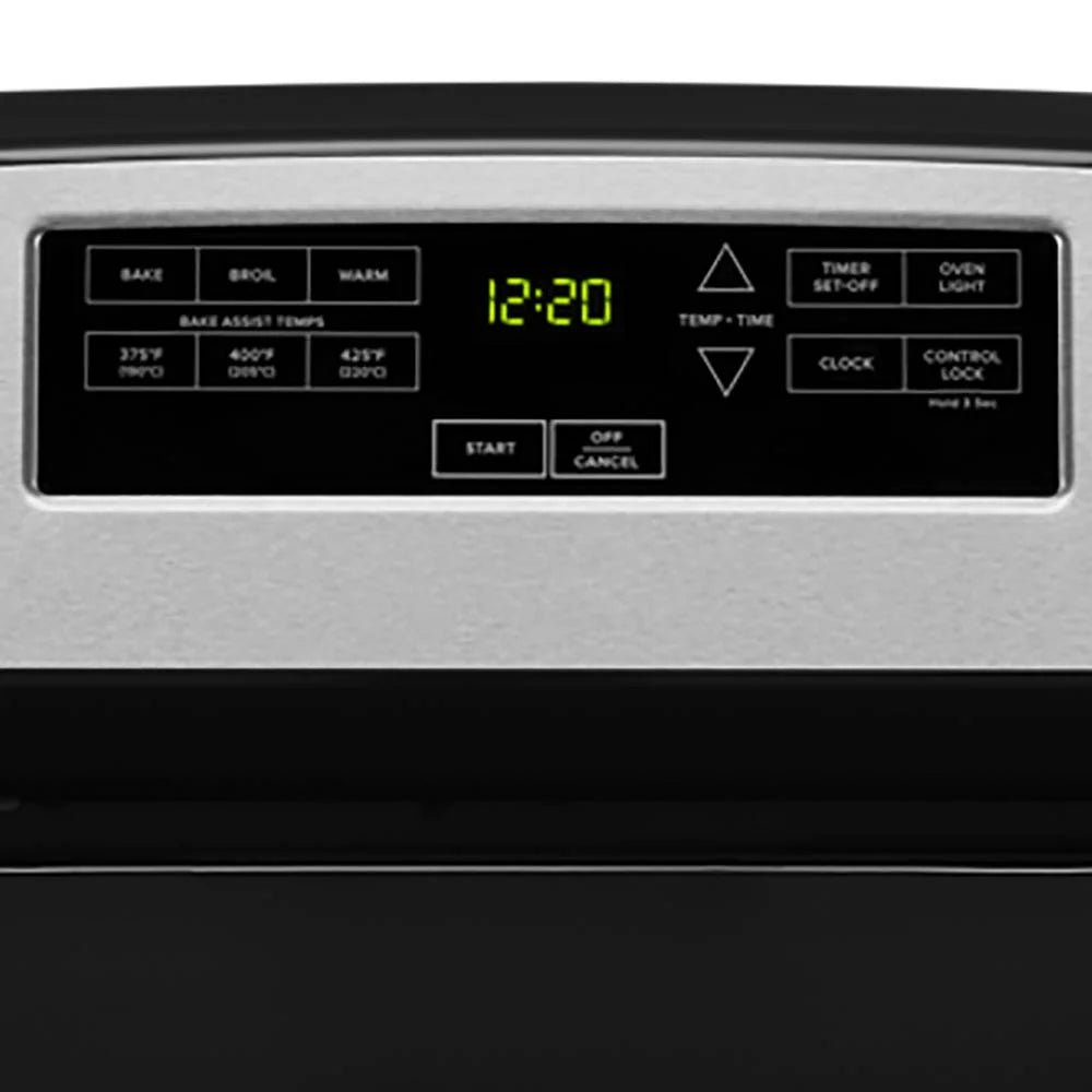 Amana? Brand New Model - AER6303MMS 30-inch Electric Range with 4.8 Cu ft oven. - assembled product Depth: 27.5�� - assembled product height: 46.08�� - assembled product Width: 30��