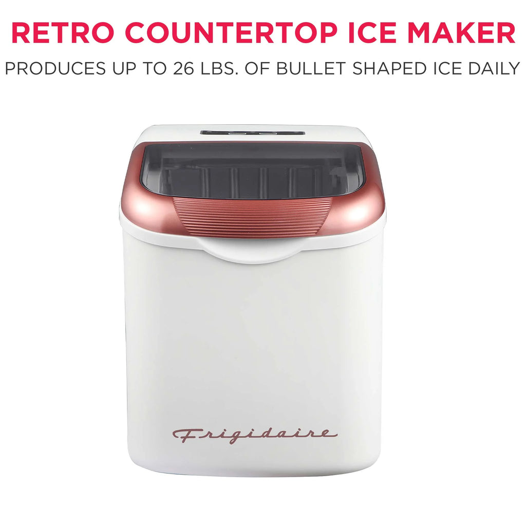 Frigidaire, 26 Lbs. Ice Maker, Bullet Shaped Ice, Rgwhite