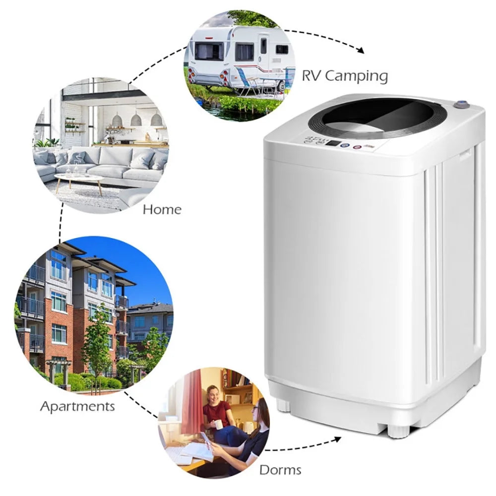 Yardi Yard Portable 7.7 lbs Automatic Laundry Washing Machine with Drain Pump, Portable Compact Tub Washing Machine