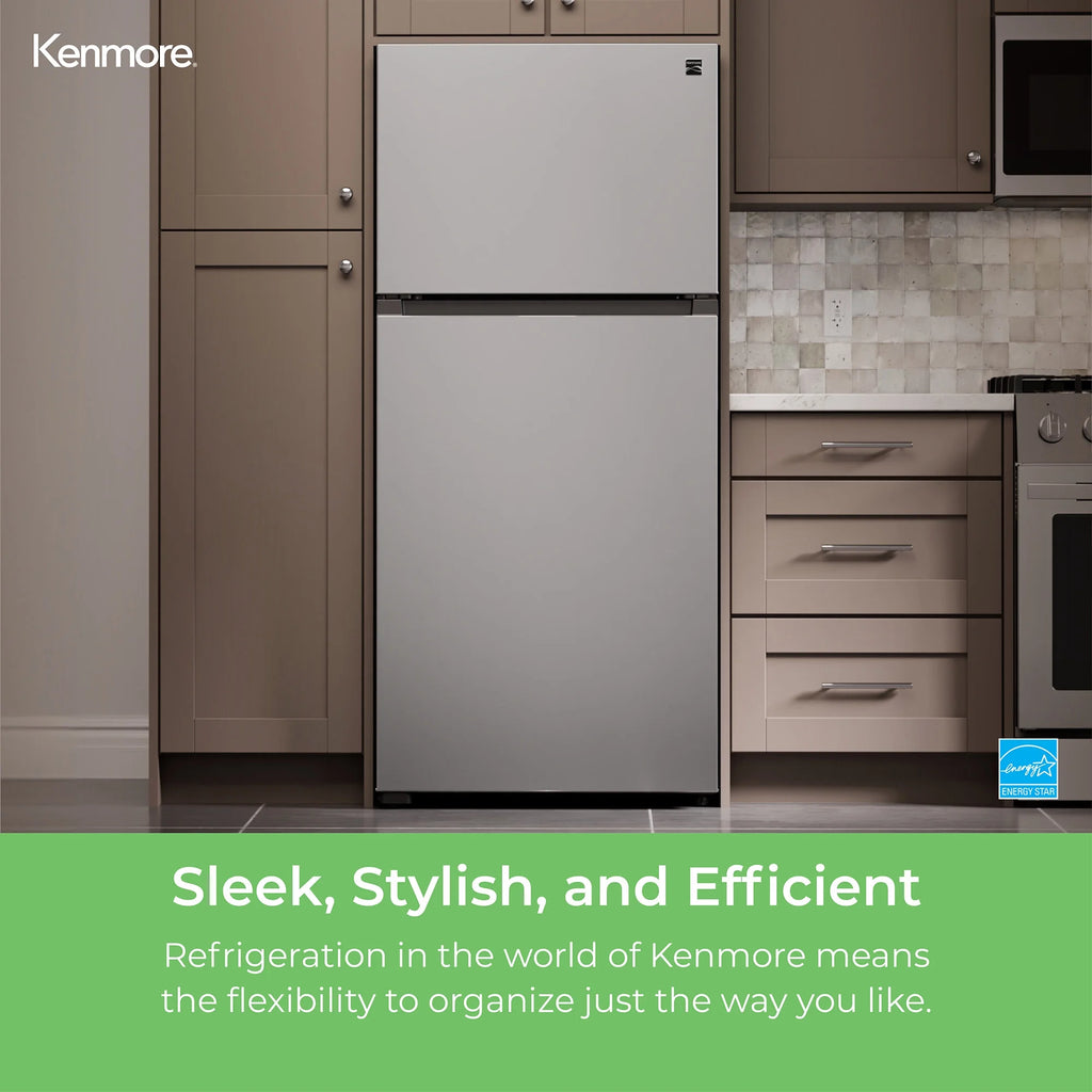 Kenmore 33-inch 20.4 Cu. ft. ENERGY STAR? Standard Refrigerator/Freezer w/Icemaker, Stainless Steel