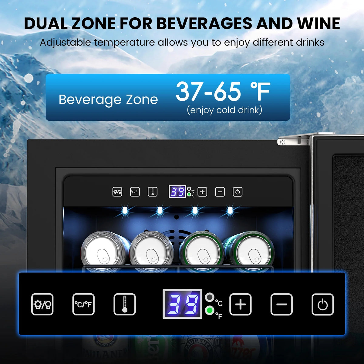 QAUSOU 24 Inch Under Counter Double Drawer Fridge, Weather Proof Stainless Steel Outdoor Beverage Refrigerator for Patio