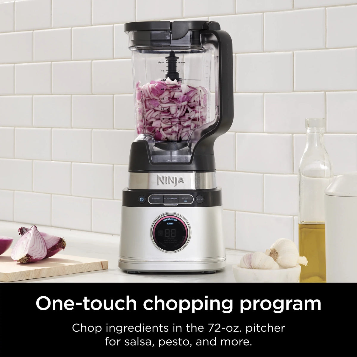 Ninja Detect Duo Power Blender + Personal Single-Serve, BlendSense Technology, Kitchen Countertop, 1700 Watts, 72 oz Pitcher, 24 oz Cup, TB300 Silver