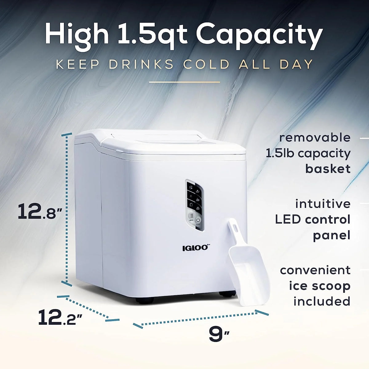 Igloo 26lb. Capacity Portable Ice Maker ICEB26WH , White