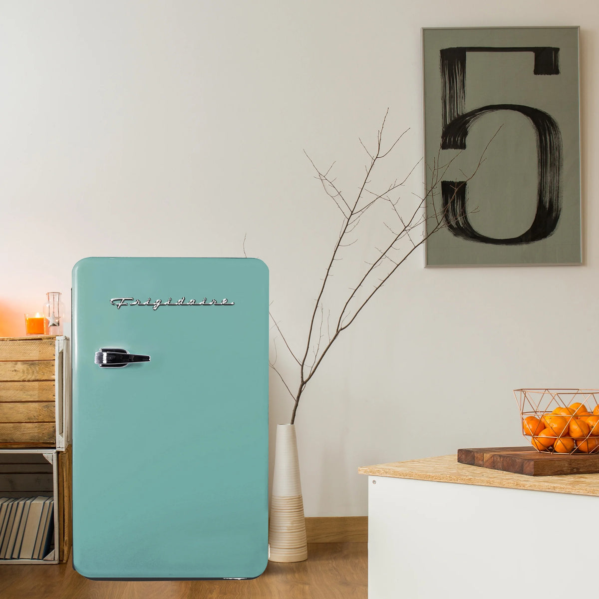 Frigidaire 3.2 Cu. ft. Single Door Retro Compact Refrigerator EFR372, Blue