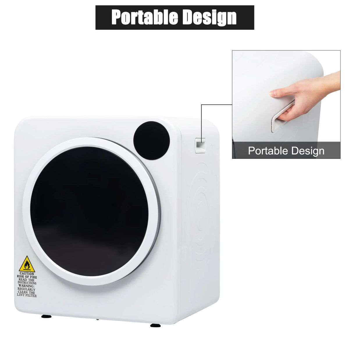 Zimtown Electric Tumble Laundry Dryer Stainless Steel Tub 13.2 lbs