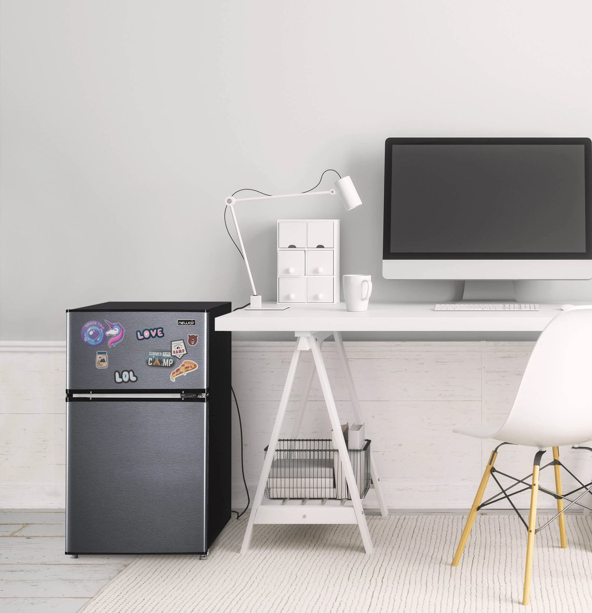 Newair 3.1 Cu. Ft. Compact Mini Refrigerator with Freezer in Gray