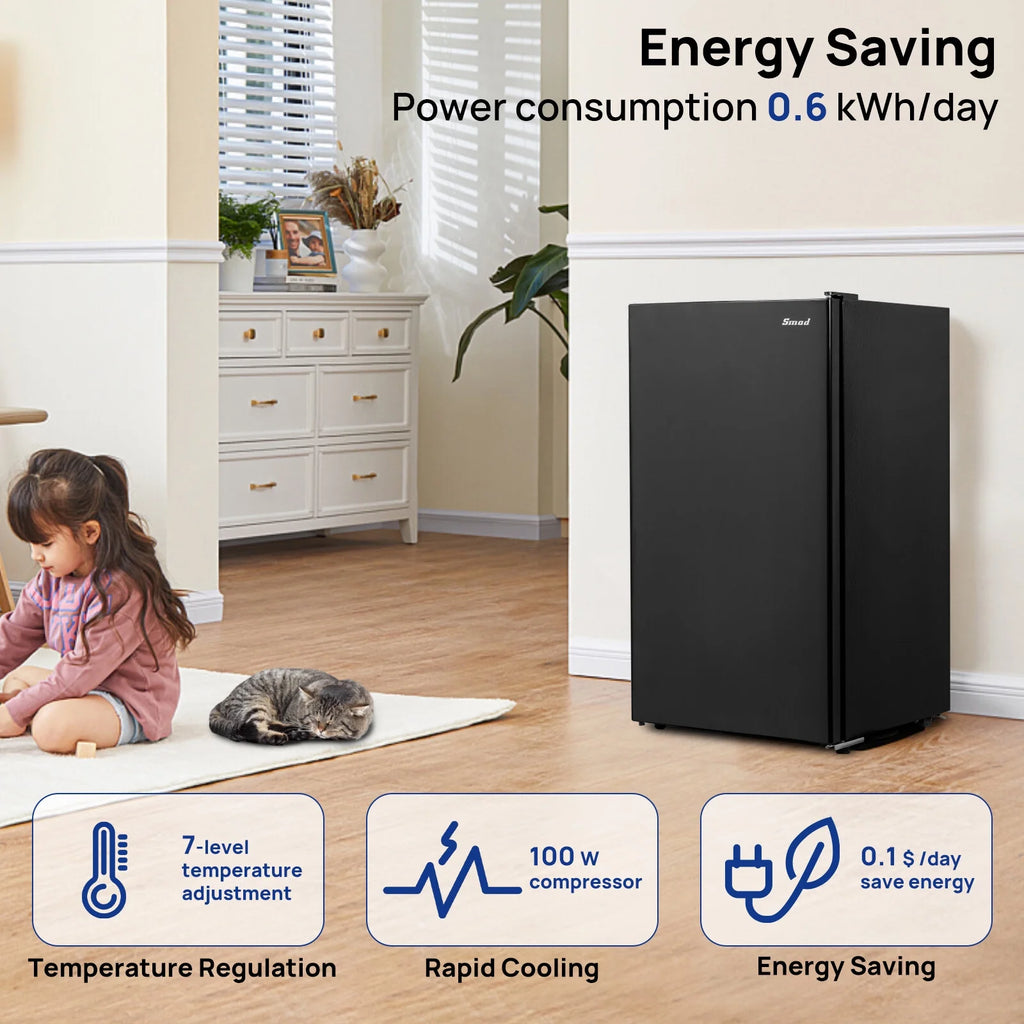 3.2 cu ft 115V Home Refrigerator 32~50a?? Compact Fridge Energy Saving Low Noise