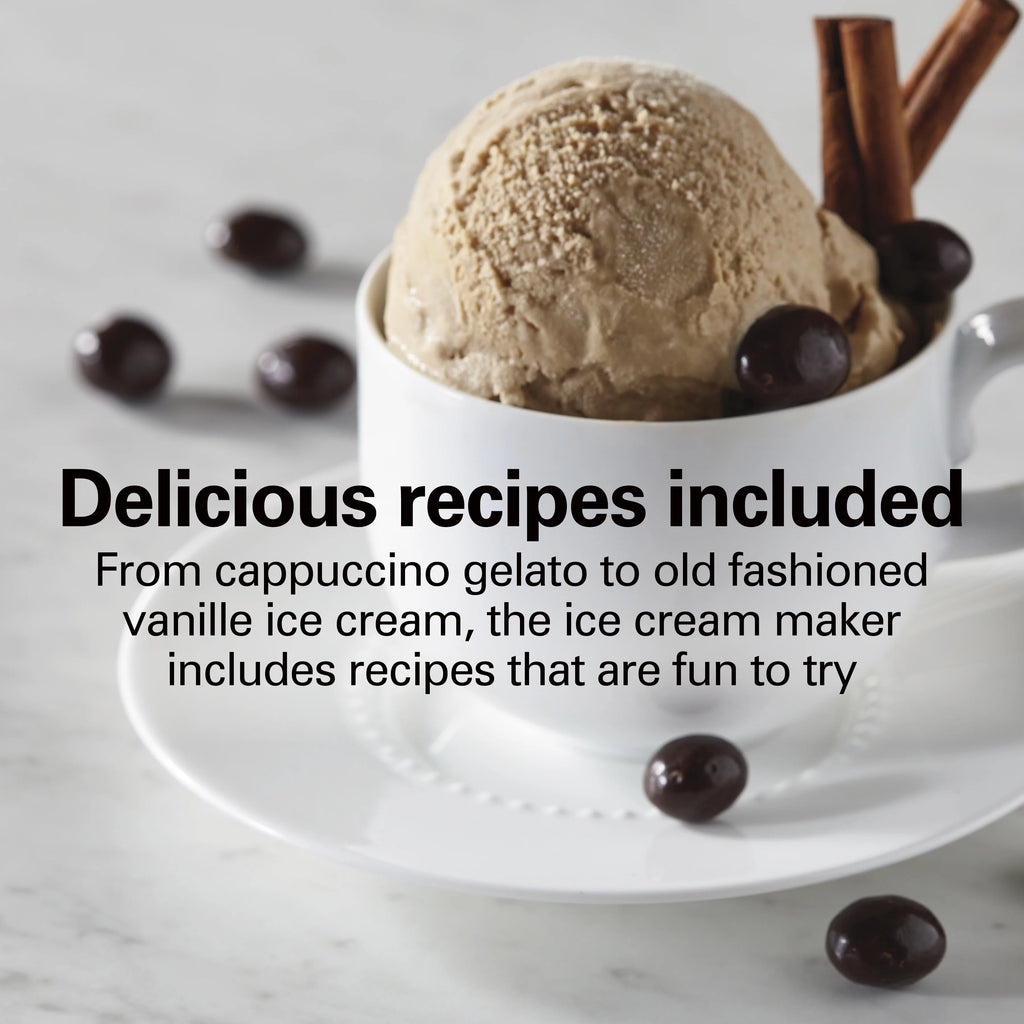 Hamilton Beach Electric Ice Cream Maker, Ice Cream Machine, 1.5 Quart Capacity, White