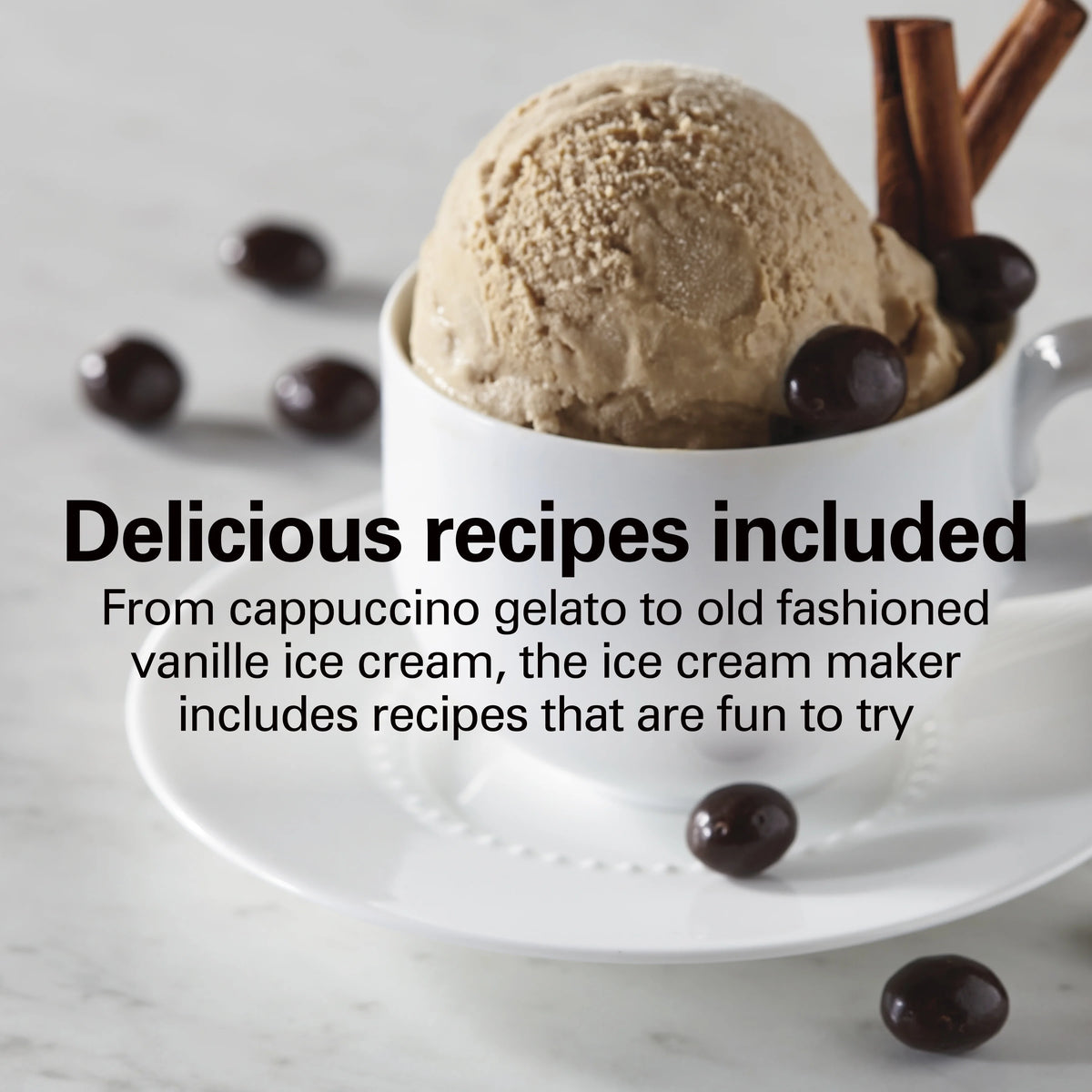 Hamilton Beach Electric Ice Cream Maker, Ice Cream Machine, 1.5 Quart Capacity, White