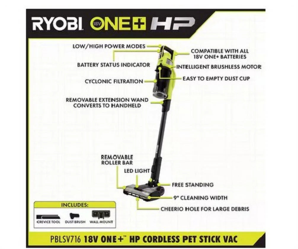 18V ONE HP CORDLESS PET STICK VAC