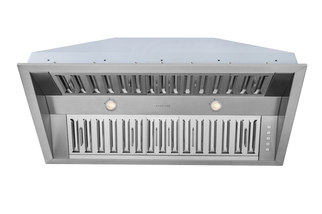 Hauslane | Pro-Style 40�� IN-R300 Built-In Range Hood, 21�� Deep | Low Noise Performance | Contemporary Design, Full-Size Handles, Professional-Grade Baffle Filters & Grease Tray, LED