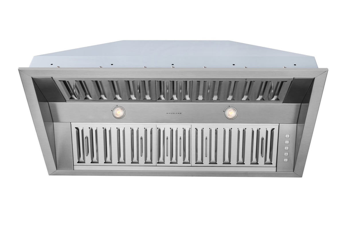 Hauslane | Pro-Style 40�� IN-R300 Built-In Range Hood, 21�� Deep | Low Noise Performance | Contemporary Design, Full-Size Handles, Professional-Grade Baffle Filters & Grease Tray, LED