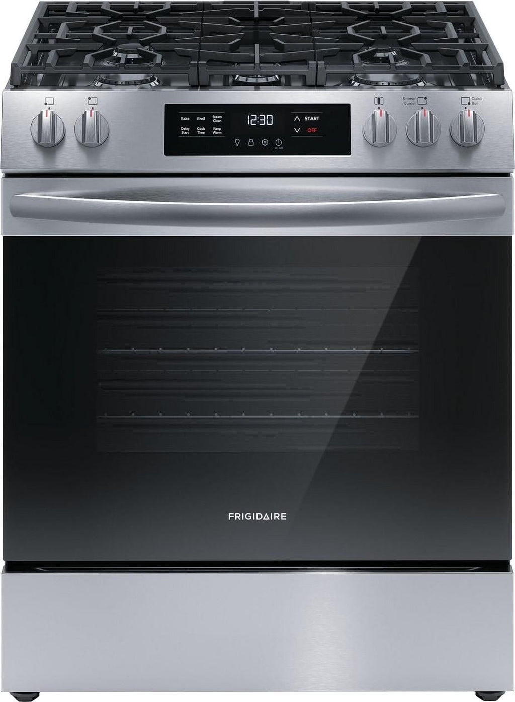 Frigidaire FCFG3062AS 30" Gas Range with Steam Clean, Stainless Steel