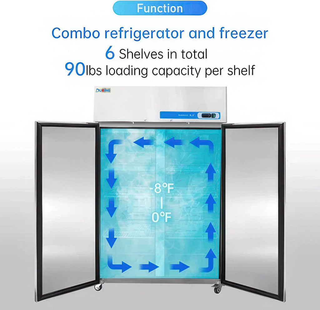 During D-K-48F 48" Commercial Reach-in Freezer, 2-Door 36 Cu.ft Stainless Steel