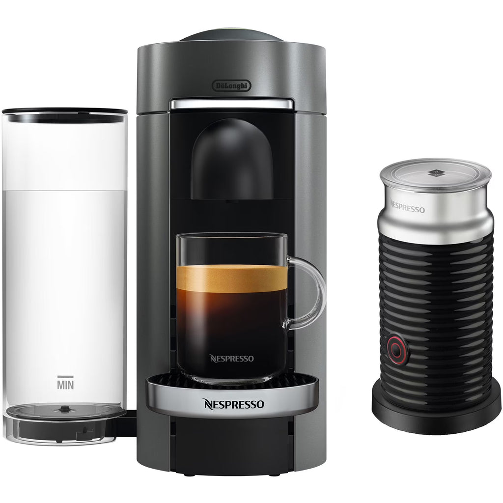 Nespresso VertuoPlus Deluxe Coffee and Espresso Maker by De'Longhi with Aeroccino, Black