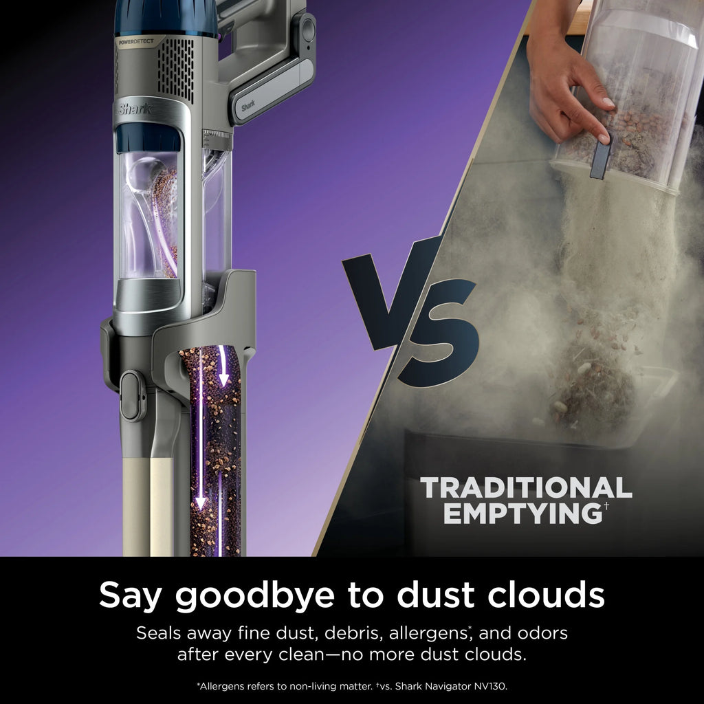 Shark PowerDetect Clean & Empty Cordless Stick Vacuum & Auto-Empty System, Powerful Suction, HEPA Filtration, Carpet & Hard Floor, Portable, IP3150
