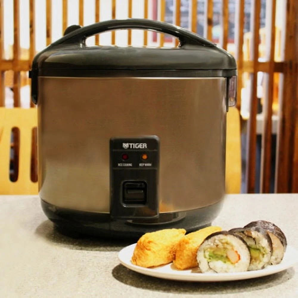 Tiger JNP-S18U Stainless Steel 10-Cup Rice Cooker (Urban Satin) with Washing Bowl and Spoon