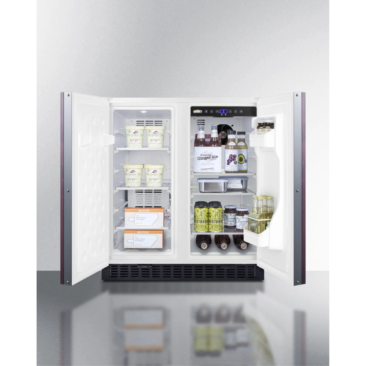30 Inches wide undercounter frost-free side-by-side refrigerator-freezer with panel-ready doors