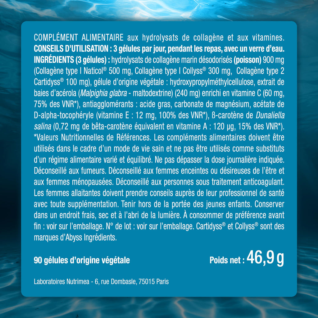 Collagene Marin | Types 1 & 2 Brevetés | Vitamines A, C & E Végétales