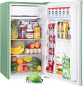 Upstreman 3.2 Cu.Ft Mini Fridge with Freezer, Single Door Mini Fridge, Dorm Fridge, Adjustable Thermostat, Mini Refrigerator for Bedroom, Office, Dorm, Green-BR321