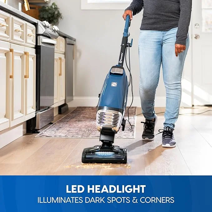 Vacmaster UB0402 Commercial Vacuum Cleaner Ultra-Lightweight 14L Capacity Bagged Upright Vac with LED Headlight and 2-Speed Setting Powerful Suction for Pets, Carpets & Hard Floor