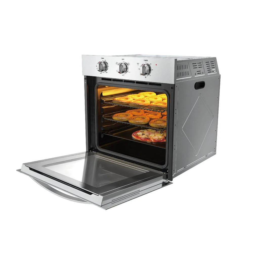 Empava 24 inch Electric Single Wall Oven, Stainless Steel Built-in Wall Oven, Mechanical Knobs Control, 24WOE40L