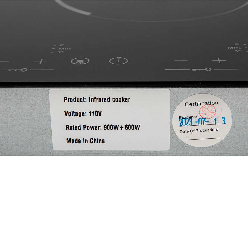 Miumaeov Commercial Electric Ceramic Cooktop 2 Burners Cooking Stove Touch Control Cooker 1500W 140-482?��F