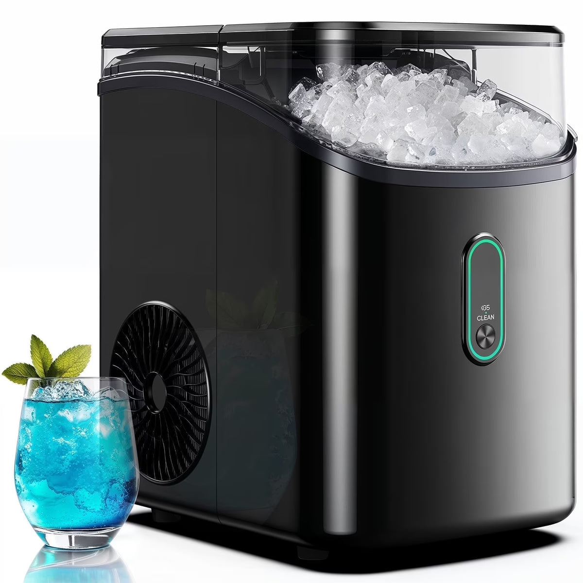 Philergo Nugget Ice Maker Countertop, Pebble Ice Maker with Soft Chewable Ice, 35 lbs/24 Hrs for Home, Kitchen, RV, Camping, Silver