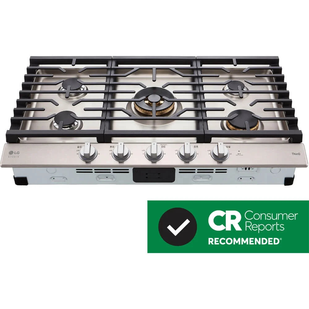 LG Studio CBGS3628S 36 inch Stainless 5-Burner Built-In Gas Cooktop