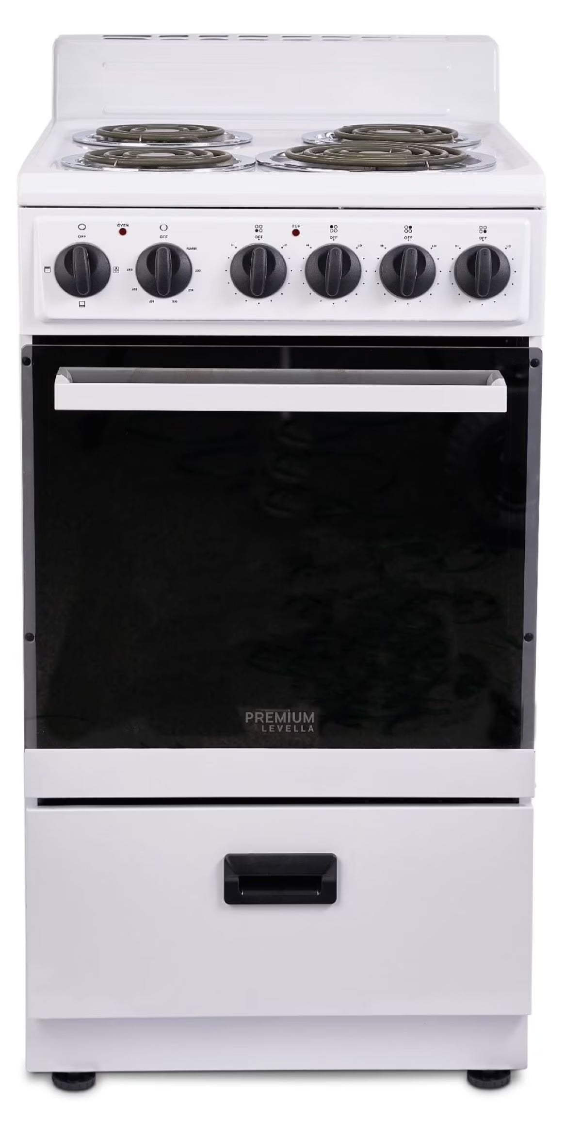 Premium Levella 20" Freestanding Electric Range with 4 Burners and 2.1 Cu. Ft. Oven Capacity