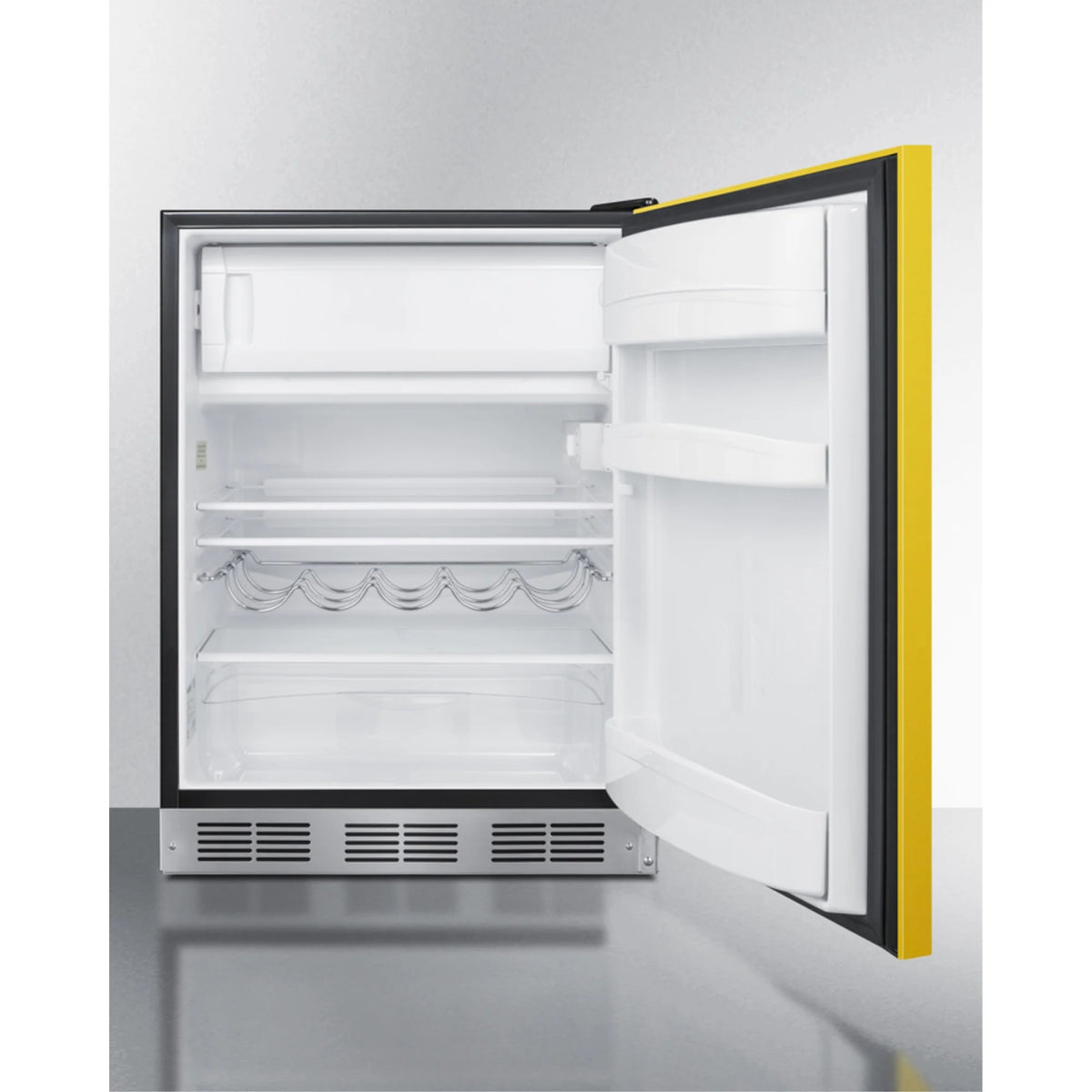 Summit Brf631bk 24 Inches Wide 5.1 Cu. Ft. Compact Refrigerator And Freezer Combo - Yellow