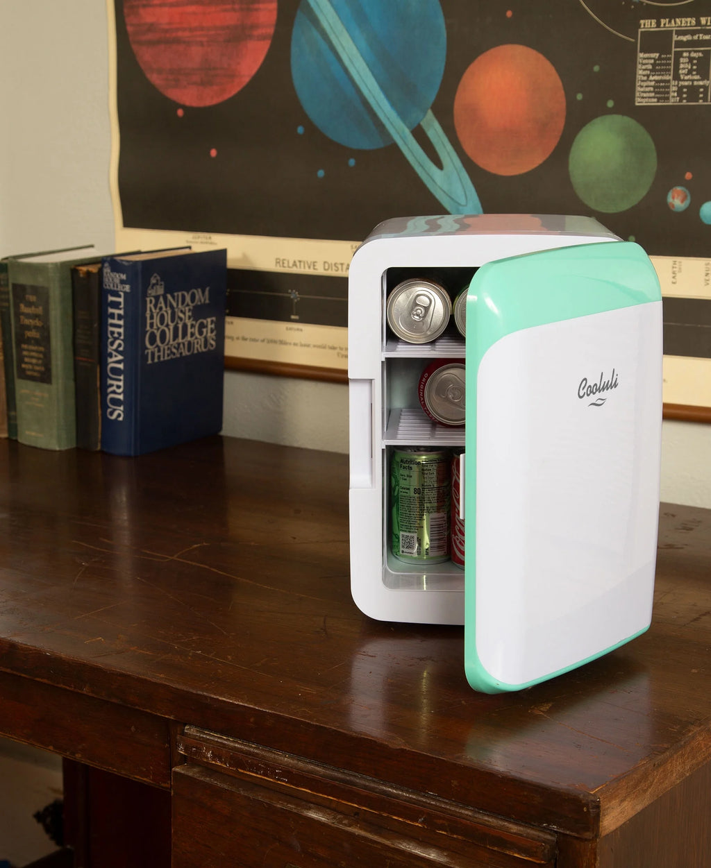 Cooluli Classic Turquoise 10 Liter Compact Portable Cooler Warmer Mini Fridge for Bedroom, Office, Dorm, Car - Great for Skincare & Cosmetics (110-240V/12V)