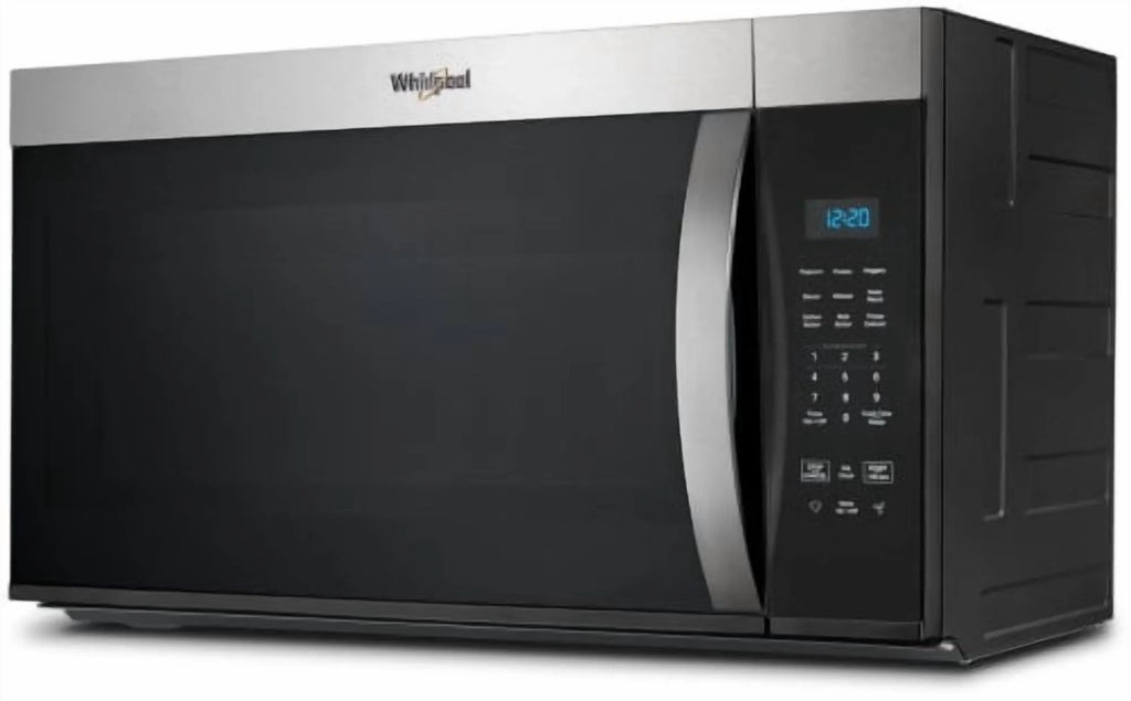 Whirlpool 1.7 cu. ft. Over-the-Range Microwave Oven with 1,000 Watts, 2-Speed 300 CFM Venting System, Add 30 Seconds, Dishwasher-Safe Turntable Plate, and Cooktop Lighting: Stainless Steel