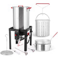 OuterMust 30Qt.?Outdoor Turkey Fryer with Basket and 11 Qt. Fish Fryer, 50,000 BTU Propane Aluminum Deep Turkey Fryer Kit