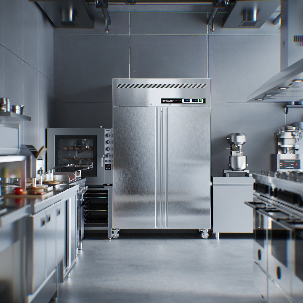 Coolake Commercial Refrigerator And Freezer Combo, 48" W Dual Temperature Zones, 36 Cu.ft 2 Door