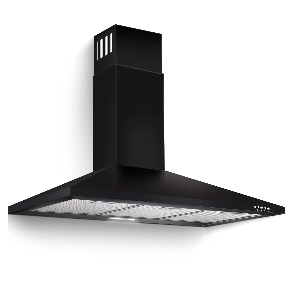 36-inch Wall Mount Range Hood 450CFM 3-Speed, Stainless Steel with LED Light, Adjustable Chimney 15.7-30.7in, Ducted/Ductless Ready, Quiet Under 55dB, 5-Layer Filters