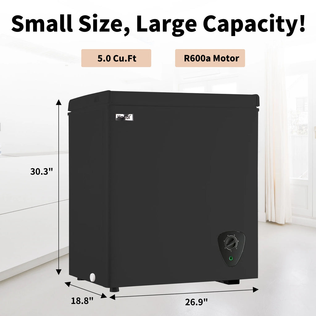 5 Cu ft Freezer, Chest Freezer,Black