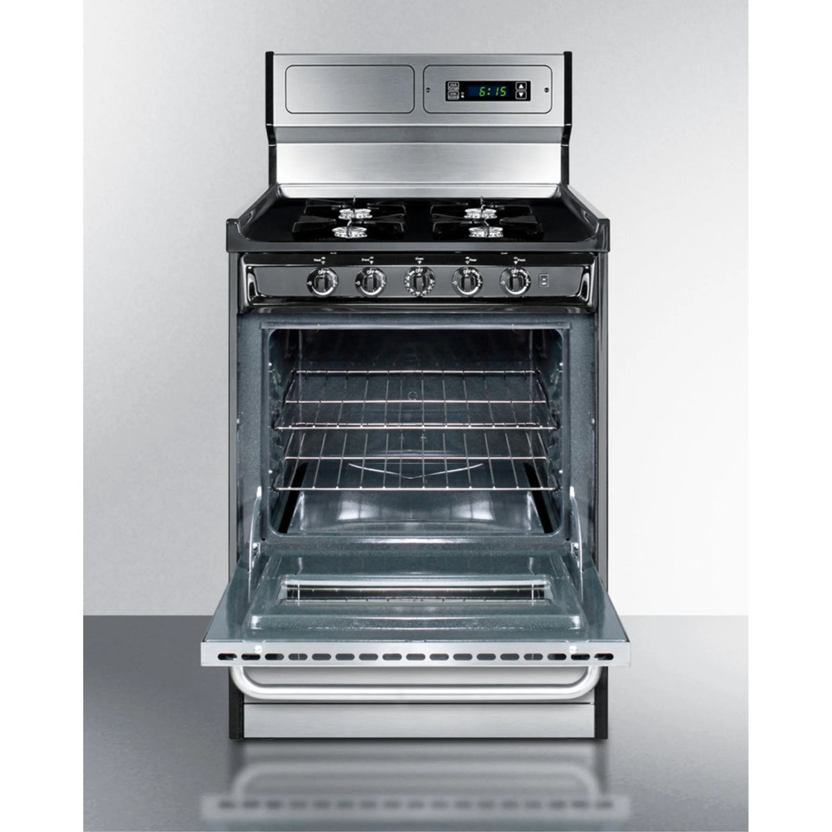 24" Wide Gas Range, Open Burners