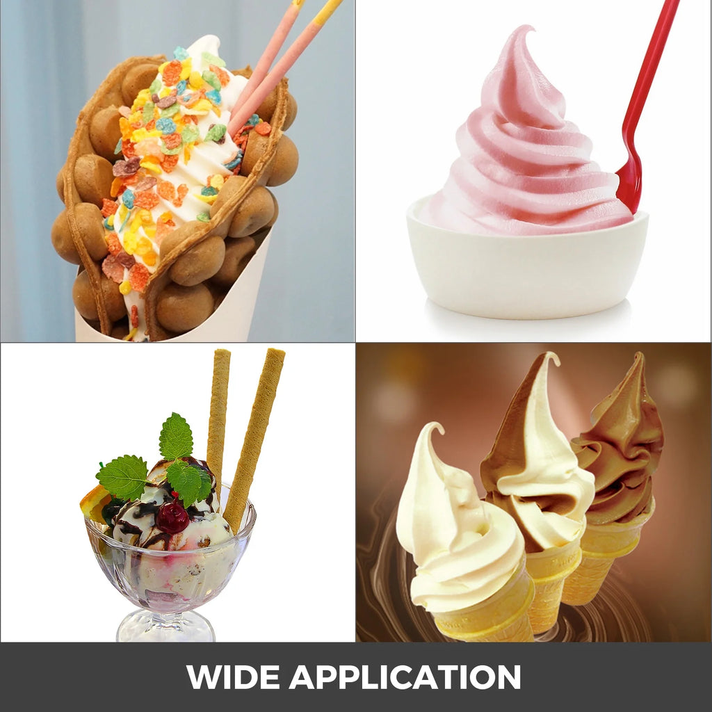 VEVOR Commercial Ice Cream Machine 20-28L/H Soft Serve with LED Display Auto Clean 3 Flavors 2200W,Silver