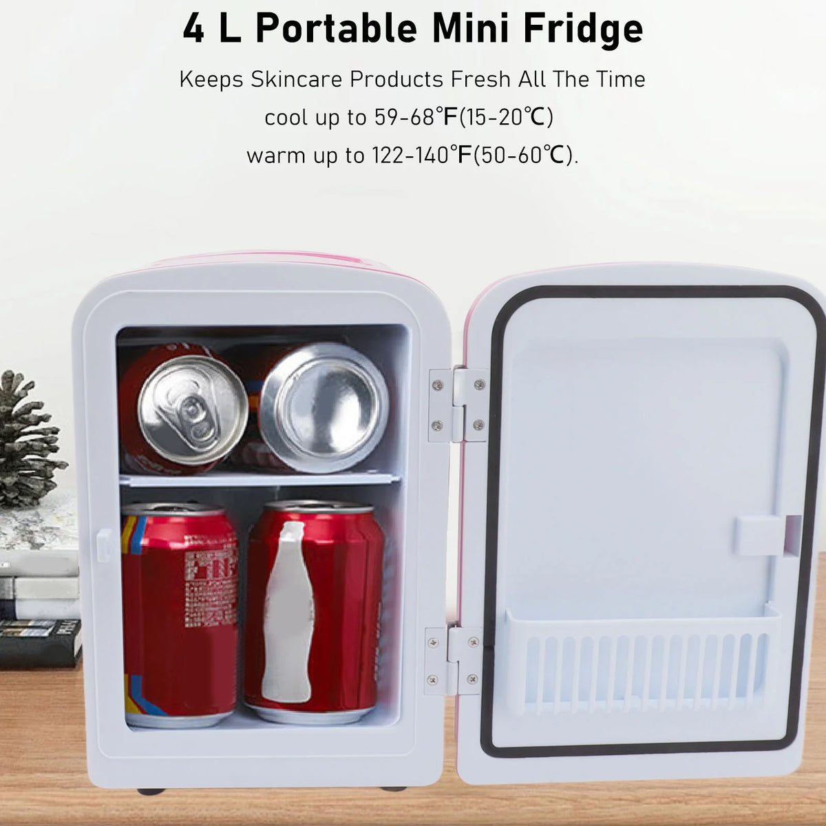 Mini Beauty Fridge, Mini Refrigerator Fridges for Bedrooms, Portable Small Fridge for Car, Travel, Home Skincare, Makeup (UK Plug)