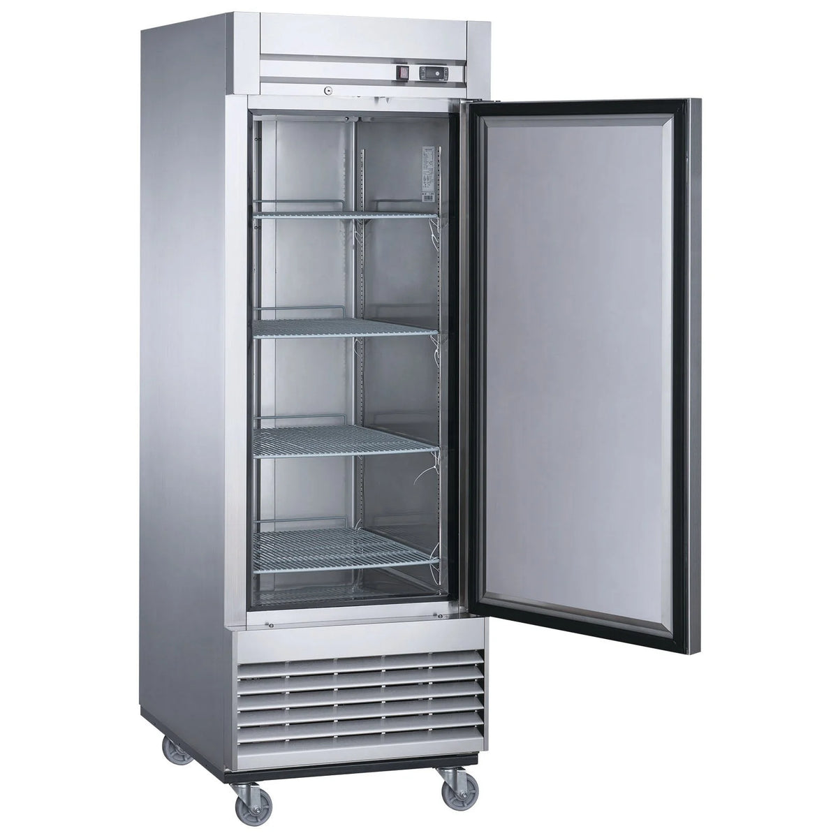28 in. Commercial Single-Door Freezer, Solid Door Reach-In Freezer 18 Cu. Ft.
