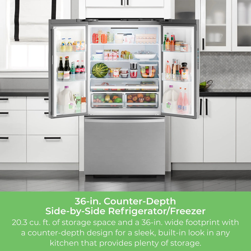 Kenmore 20.3 Cu. ft. Capacity Counter-Depth French Door Refrigerator and Freezer with Ice Maker, Stainless Steel