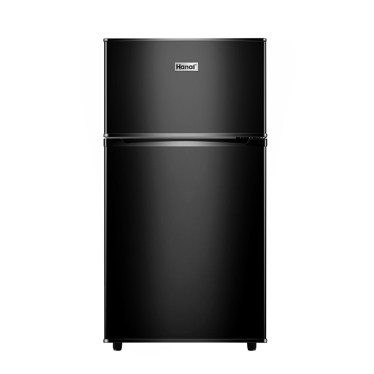 WANAI 3.5 Cu ft Two Door Mini Fridge with Freezer,Apartment Size Refrigerator, Black,New
