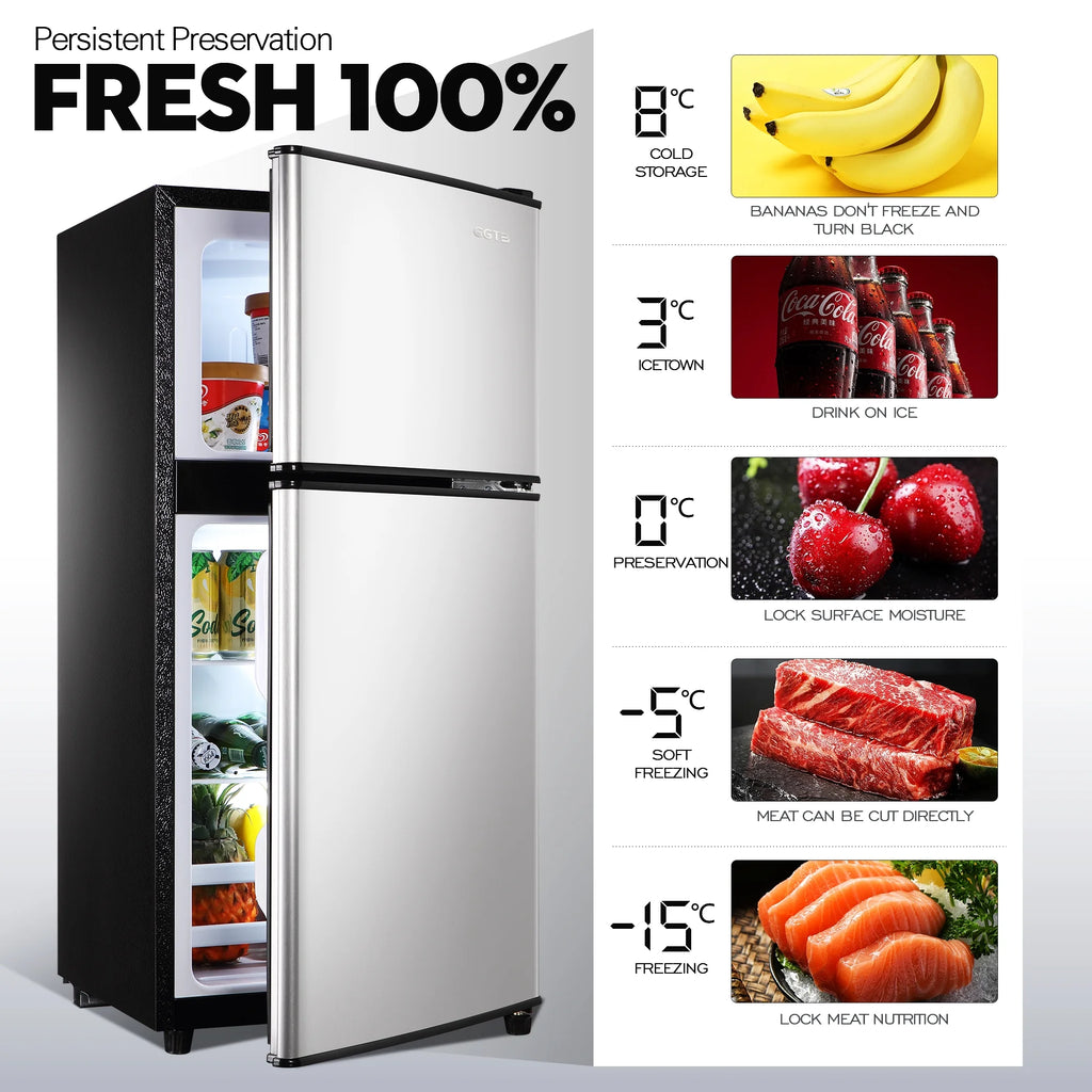 GGTB Retro Compact Two Door Refrigerator, Black, 3.0 Cu ft