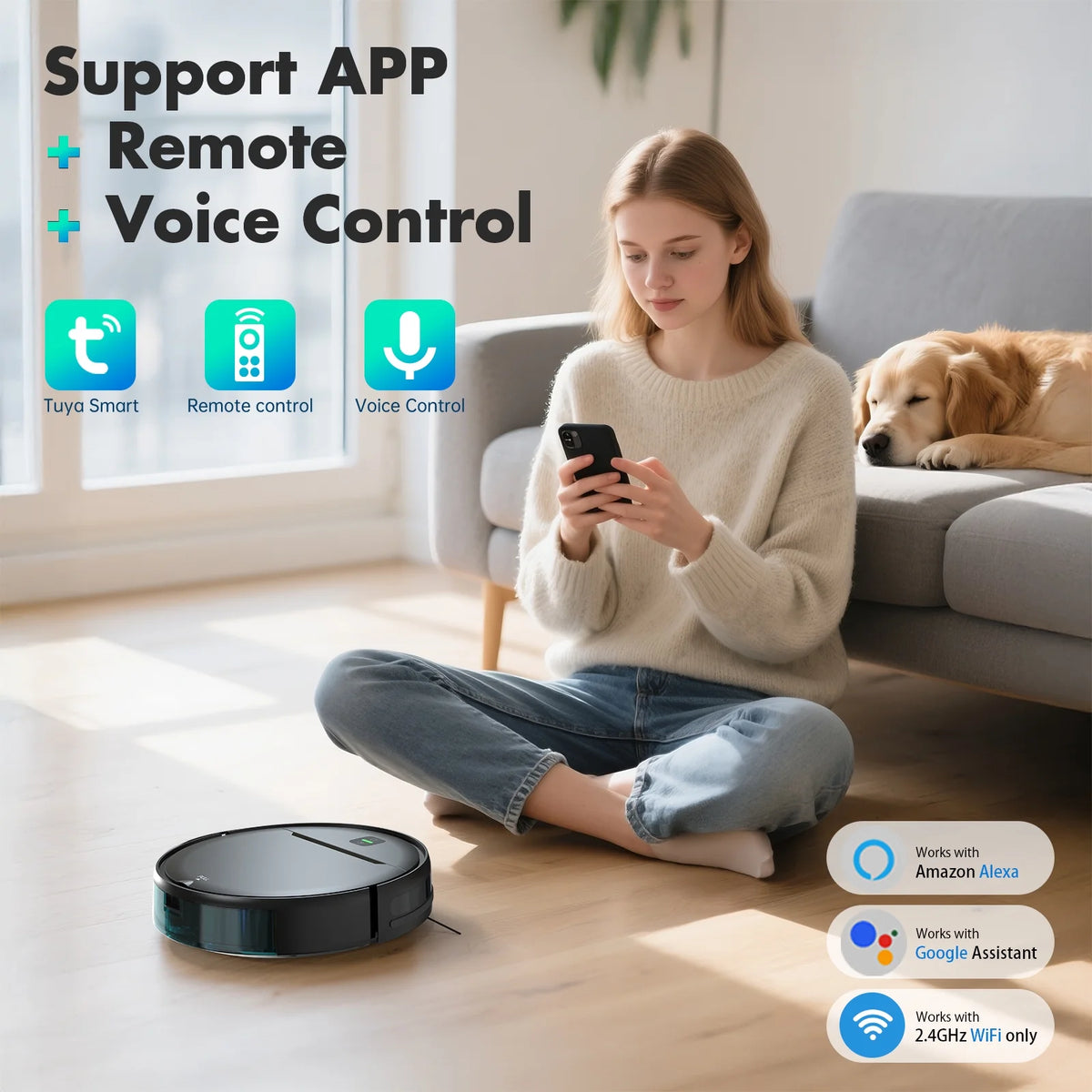 OMESER Robot Vacuum and Mop Combo, 2 in 1 Robot Vacuum Cleaner with Alexa/WiFi/App Connection