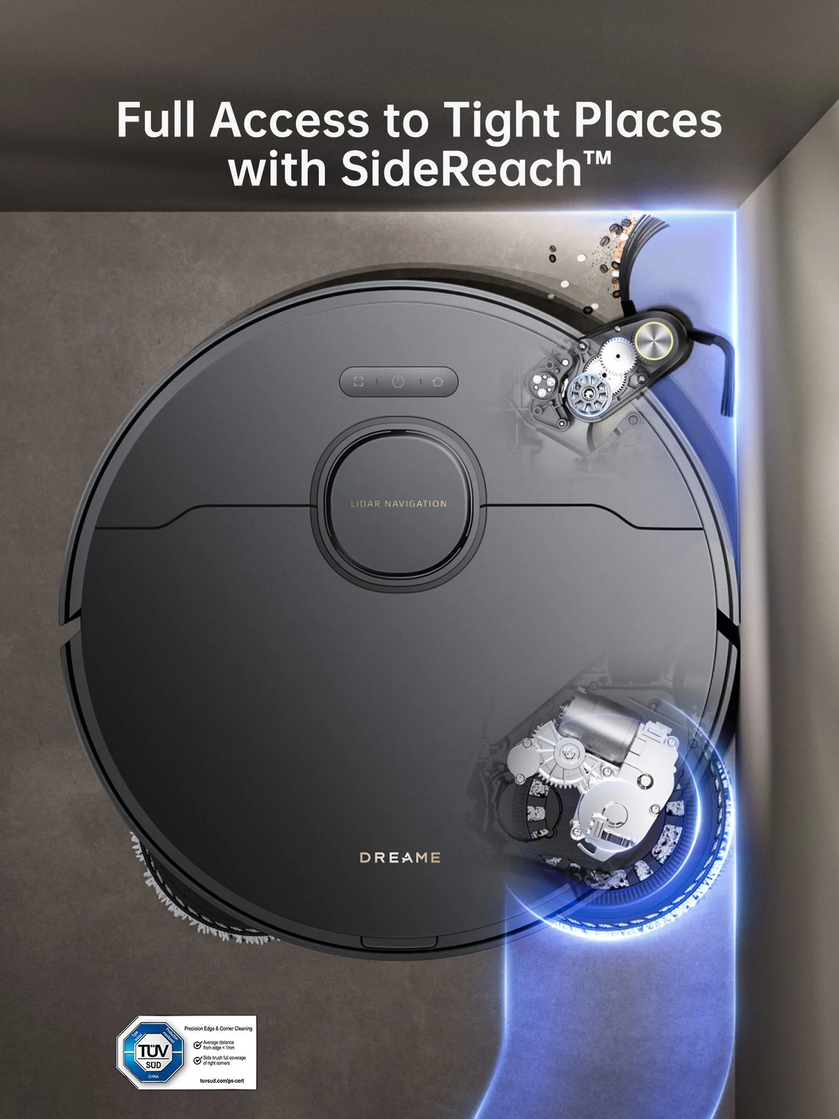 dreame L40 Ultra Robot Vacuum with Removable & Liftable Mop, Extendable & Liftable SideBrush, 11,000Pa Suction, 149a?? Mop & Washboard Self Cleaning, Auto-Empty, Auto Refill, Voice Control