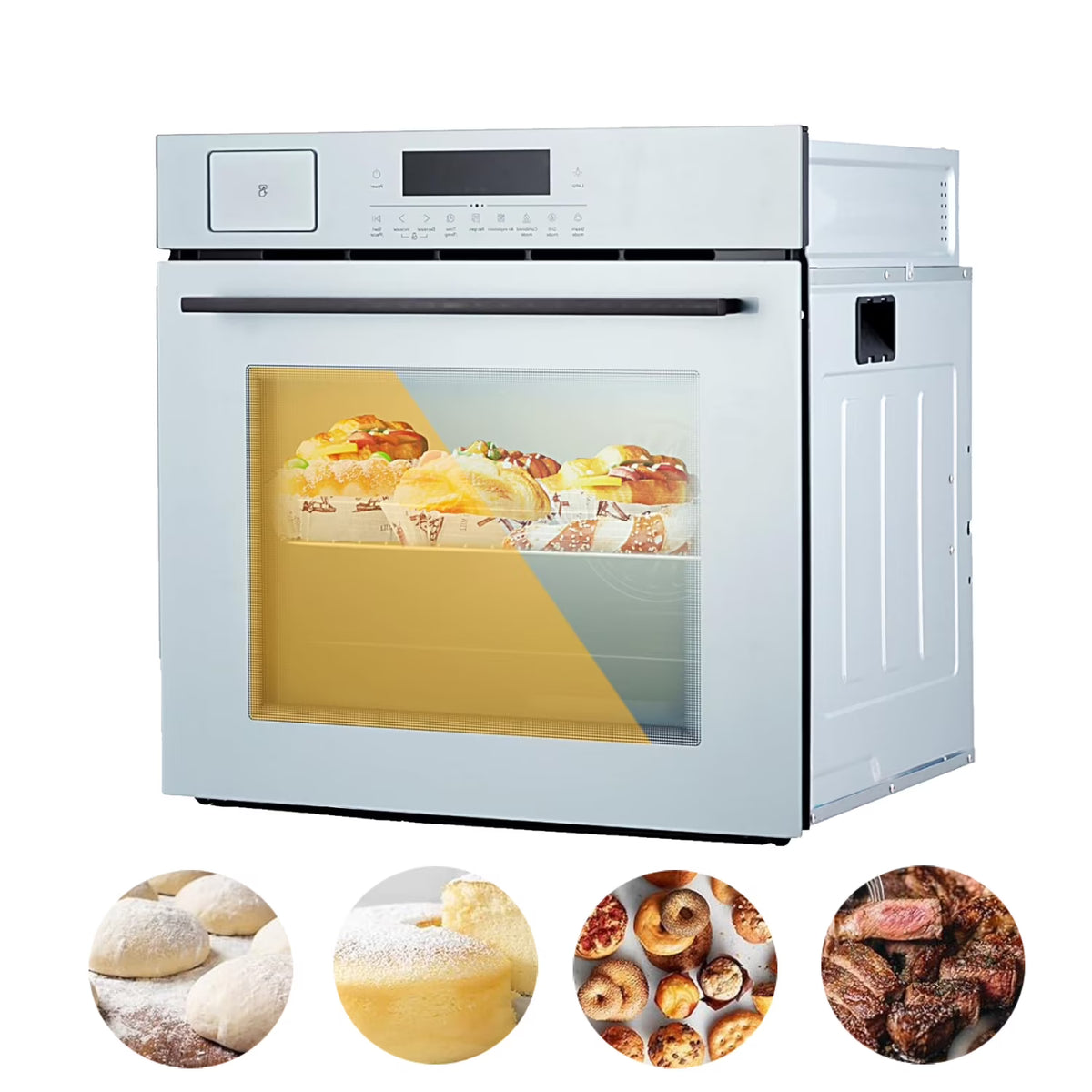 Garvee 24" Single Wall Oven, 2.5 Cu.ft Built-in Electric Wall Oven with 10 Cooking Functions, Stainless Steel Convection Wall Oven w/LED Touch Control, Safety Lock, 3000W, 240V, Silver