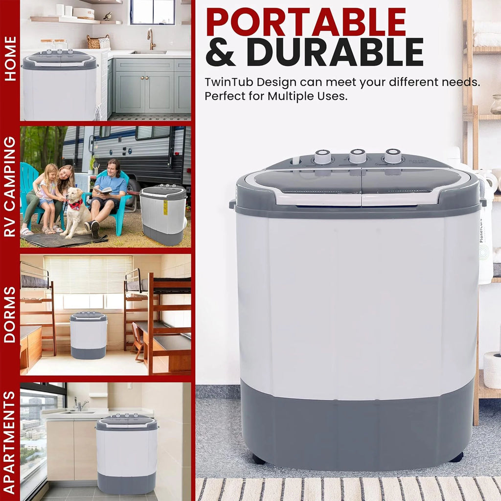 Open Box Pyle Pure Clean 110 Volt 2 in 1 Compact and Portable Washer and Dryer