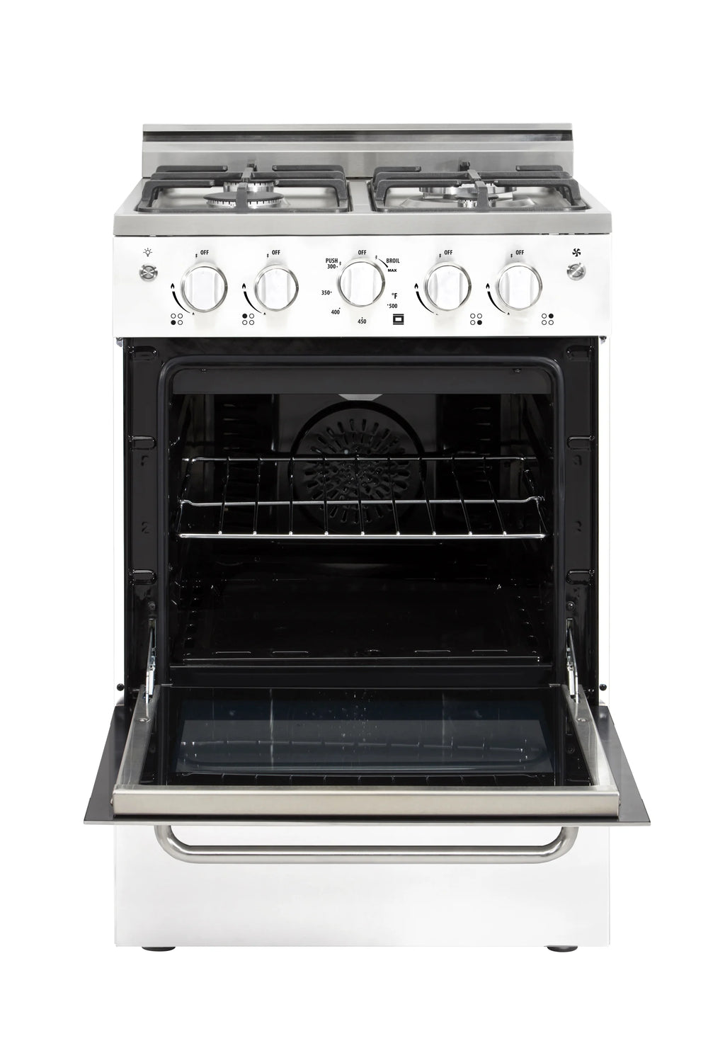 Unique Prestige 24�?2.3 cu ft Double Oven Gas Range in White