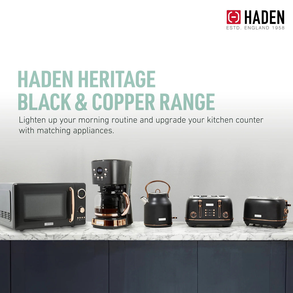 Haden Heritage 1.7 Liter Electric Kettle with 2 Slice Bread Toaster, White